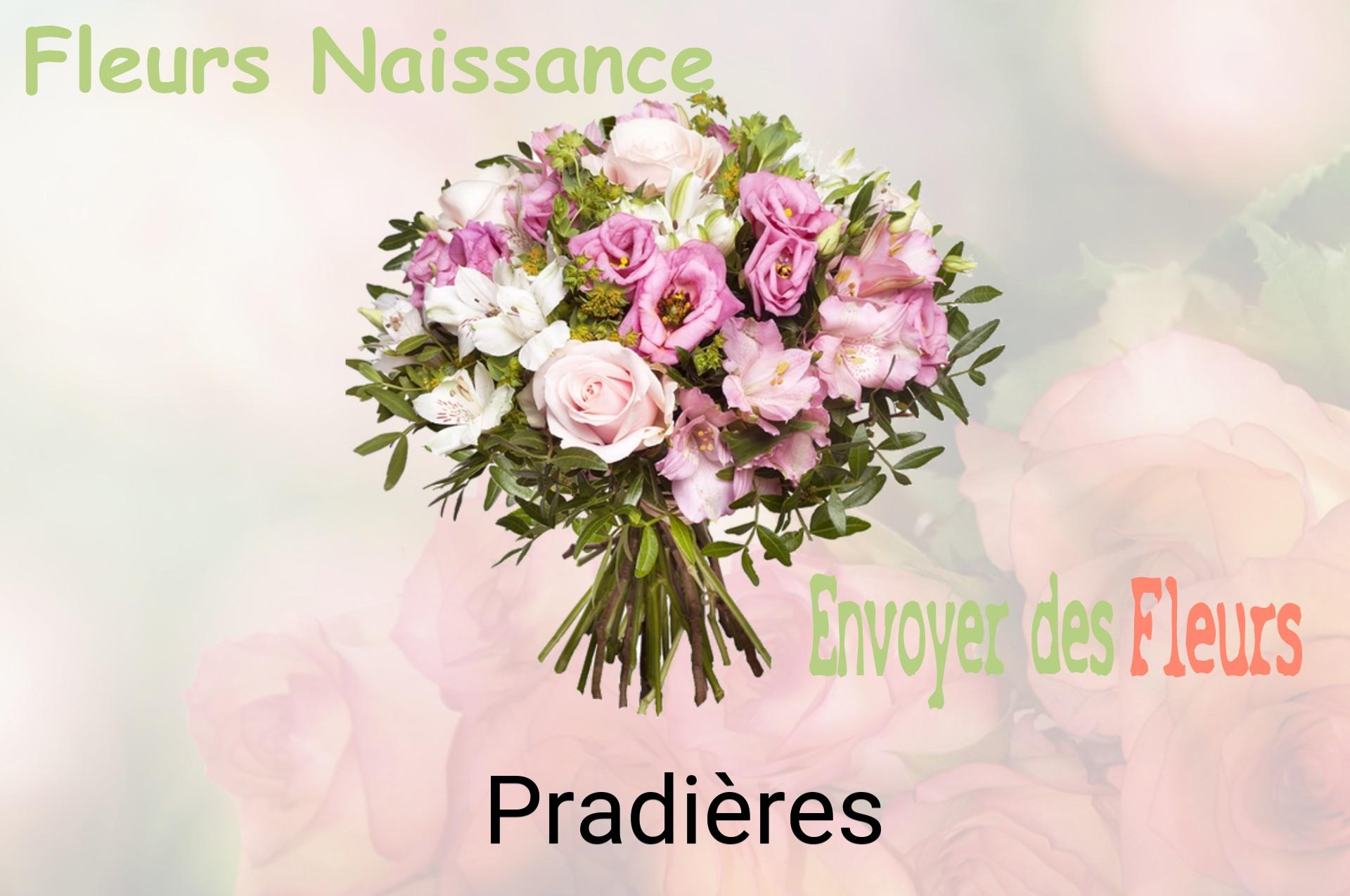 Bouquet de fleurs de naissance livré à Pradières