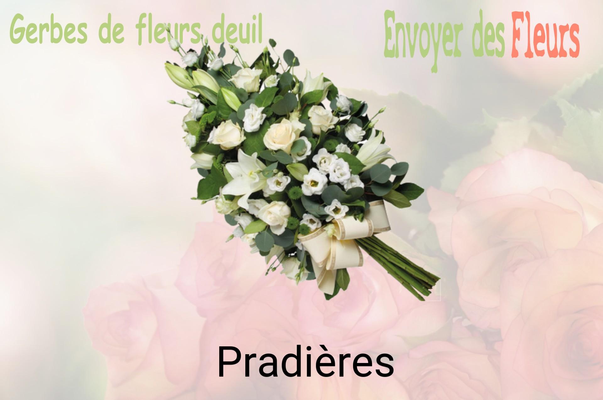 Gerbe de fleurs de deuil livrée à Pradières